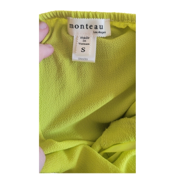 Monteau Tank Top Sheer Neon Yellow - Picture 2 of 4